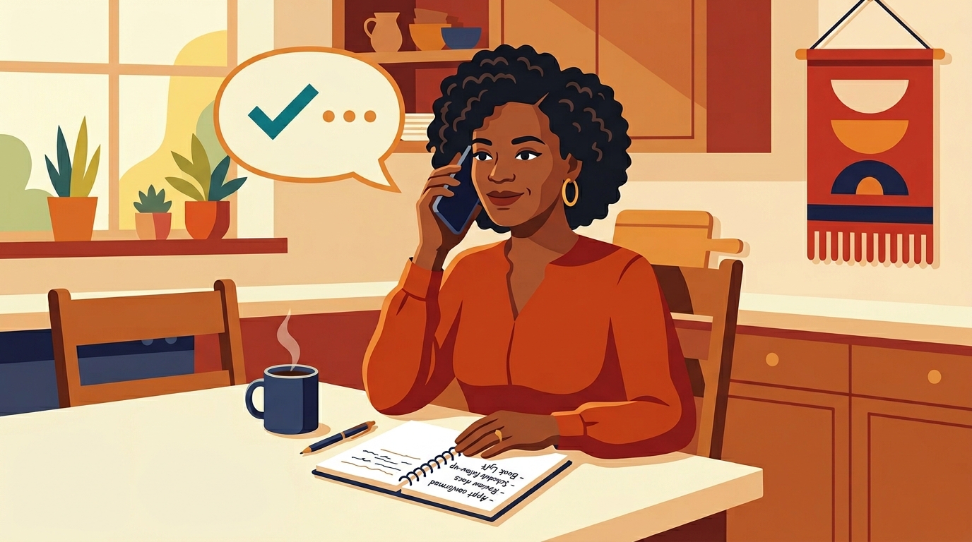 Buyer reviewing documents at home